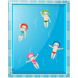 Kinder im Schwimmbecken